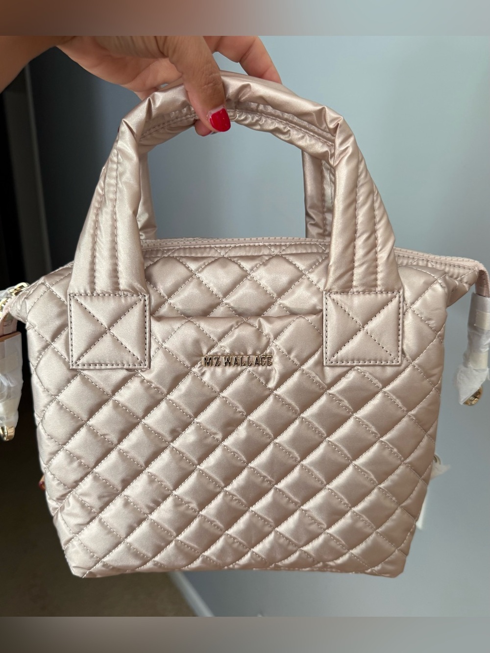 🤍New MZ Wallace Small Sutton Deluxe Tote w/pouch in Pale Rose Gold (Exclusive)